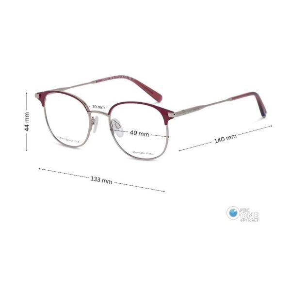 Tommy Hilfiger TH2003 NHK Cherry Palladium Women's Round Eyeglasses, 49mm Small - Image 5