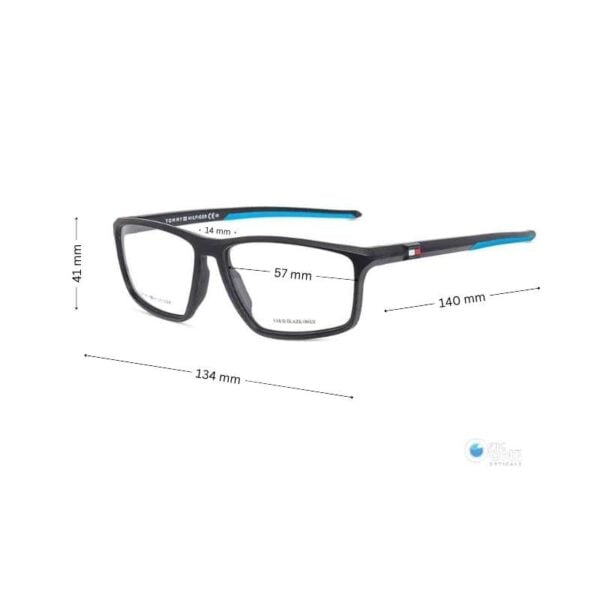 Tommy Hilfiger TH1834 Men's Branded Eyeglasses – Matte Black Frame with logo - Image 2
