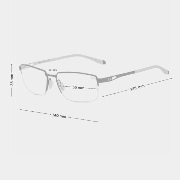 Under Armour Men's Half-Rim Eyeglasses | Matte Gold Frame - Image 2
