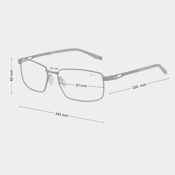 Under Armour Men's Full-Rim Eyeglasses 57mm in Size | Matte Black Frame - Image 2