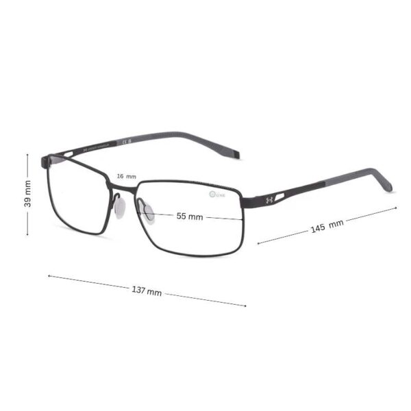 Under Armour Men's Full-Rim Eyeglasses | Matte Black Frame - Image 2