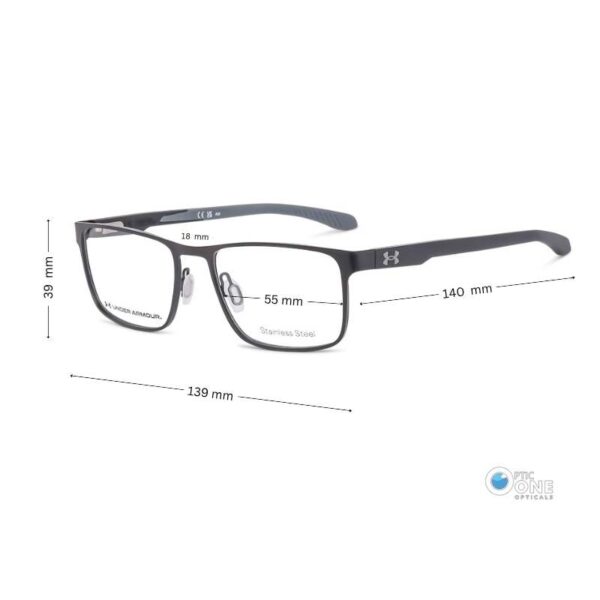 Under Armour UA5053 003 Eyeglasses for Men – Matte Black – Thick Full-Rim – 54mm - Image 2
