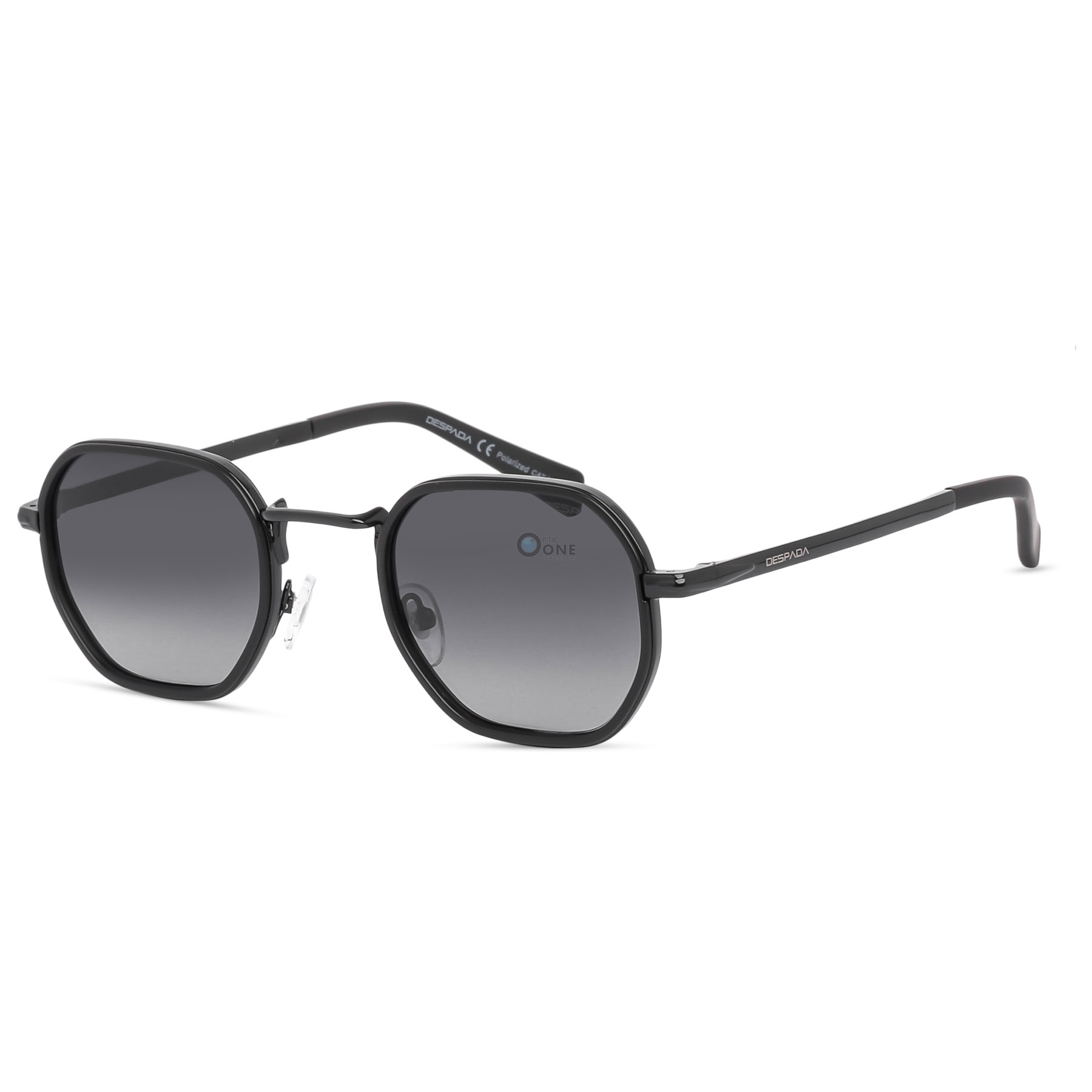 Despada Stylish Sunglasses Matte Black Frame, Polarized Gradient Gray Lenses
