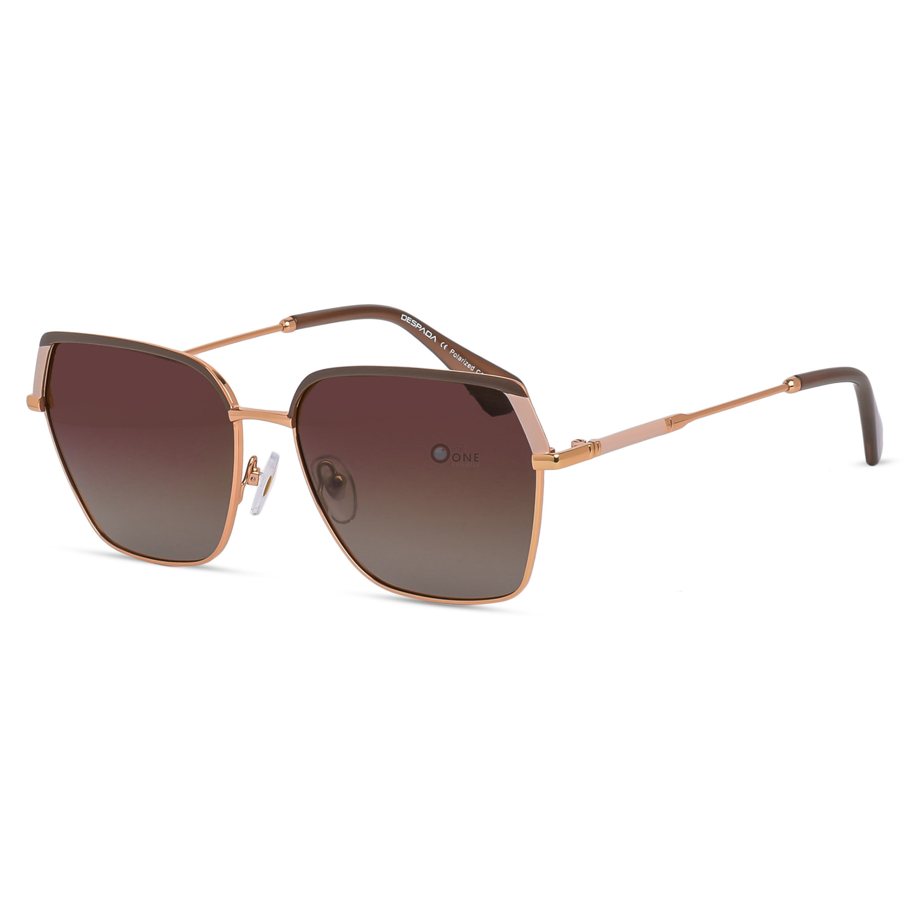Despada Stylish Sunglasses for Women Rosegold/Brown Frame, Polarized Gradient Brown Lenses