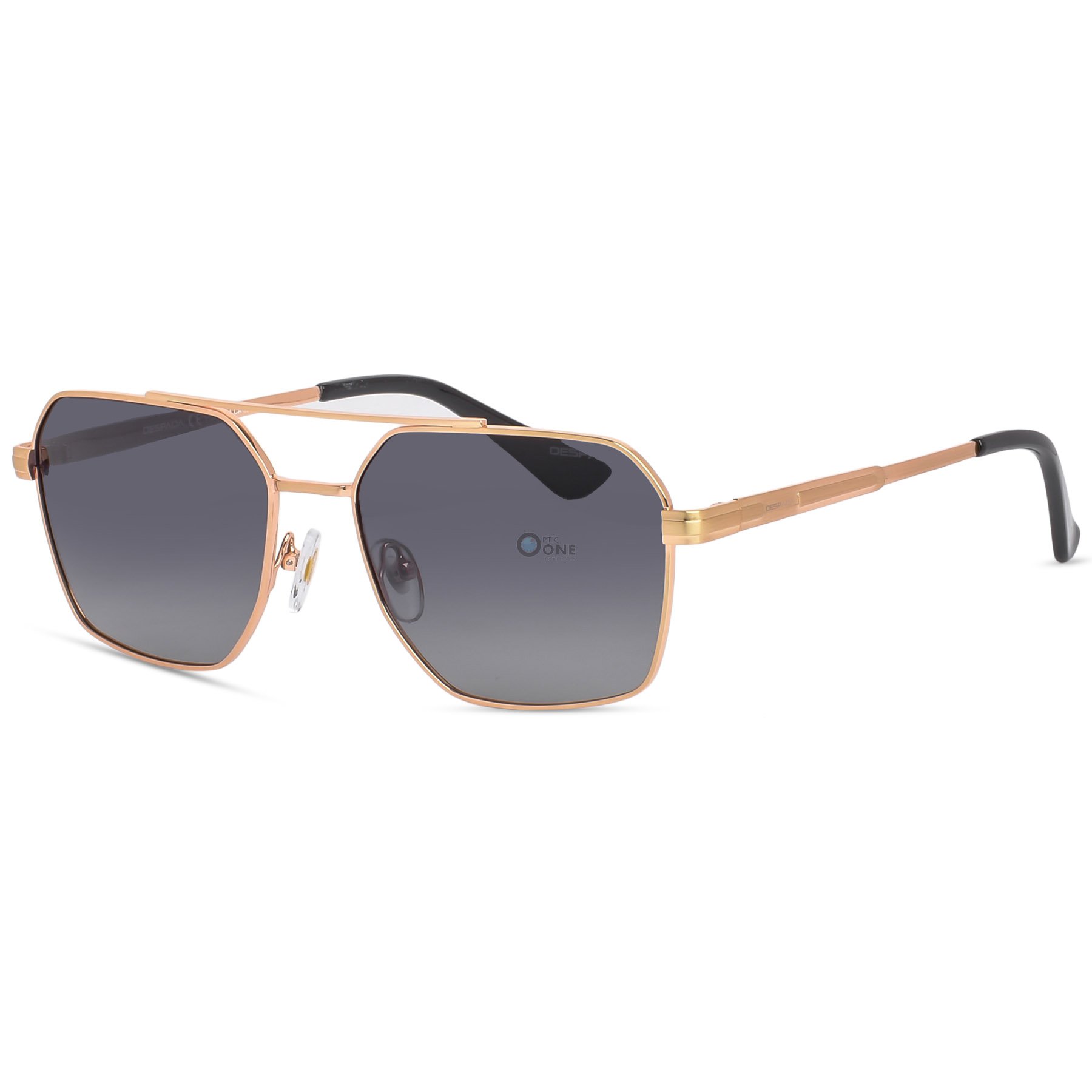 Despada Stylish Sunglasses Gold Frame, Polarized Gradient Gray Lenses