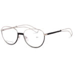 Unisex Oval Full Meta Glasses with Stylish Arms Silver with Black