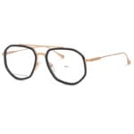 Retro Gold & Black Geometric Eyeglasses – Glamorous Full-Rim Double Bridge Frame