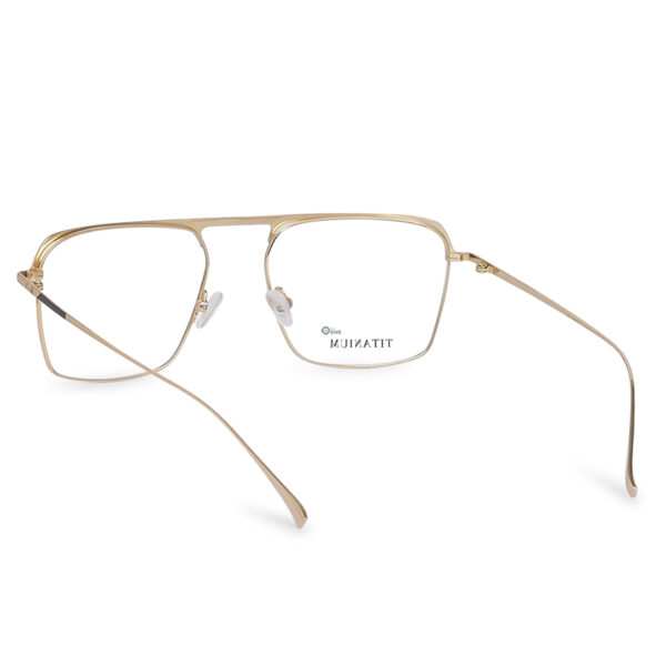 Ultra-Light Modern Stylish Titanium Aviator Glasses for Men, Shiny Gold - Image 5