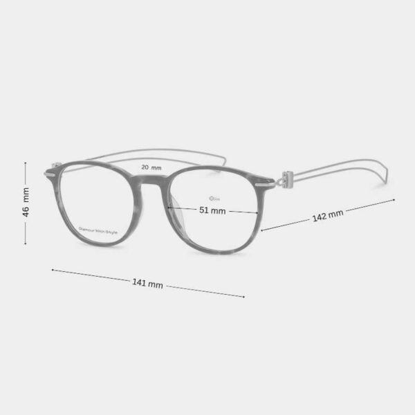 Mikael Anzel Glossy Black Modern Round Glasses – Full-Rim Acetate with Bifurcated Temples for Medium Faces - Image 2