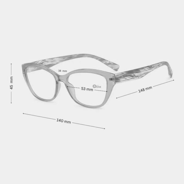 Women's Amber Cat-Eye Eyeglasses – Marbled Multicolor Temples, Lightweight Nylon Frame - Image 2