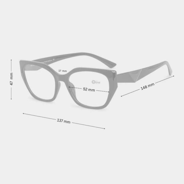Prada-Inspired Shiny Black Cat-Eye Eyeglasses for Women - Image 2