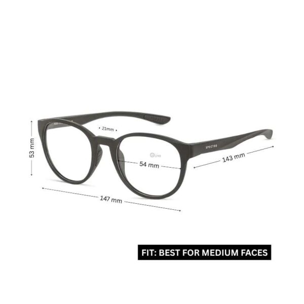 Large Round Eyeglasses – Matte Black Full-Rim Acetate Frame 54mm - Image 2