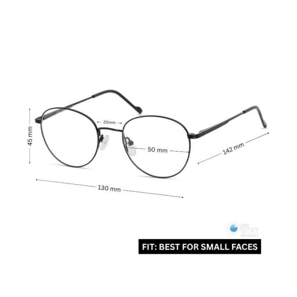 Korean Style Round Glasses | Black metal frame - Image 2