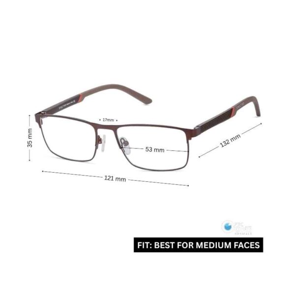 Men’s Eyeglasses – Stylish Rectangle Full-Rim Metal Glasses - Image 2
