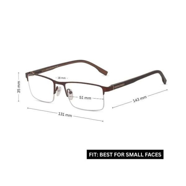 Men's Half Frame Eyeglasses | Men's Eyewear Brown - Image 2