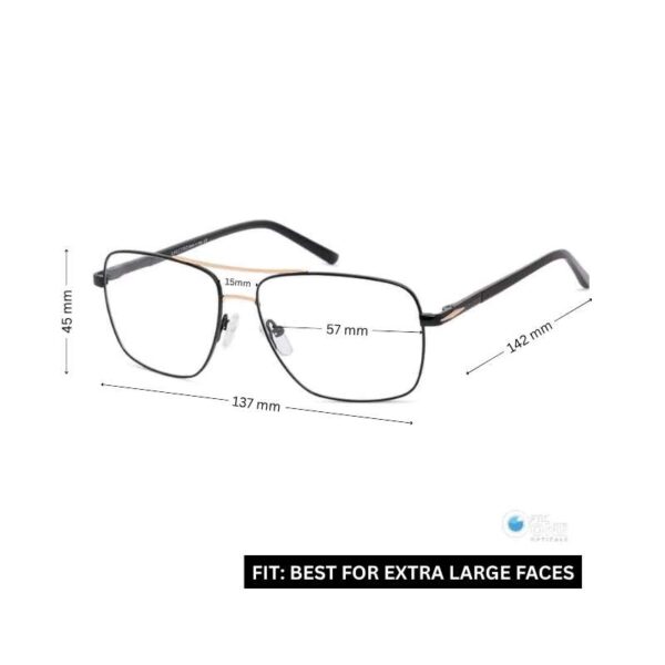 Square Aviator Eyeglasses with Double-Bar | Unisex Eyewear - Image 2