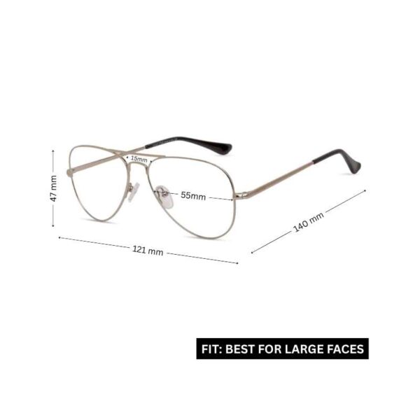 Fashionable Silver Aviator Glasses for Men &  Women – Stylish Metal Frame Eyeglasses - Image 2