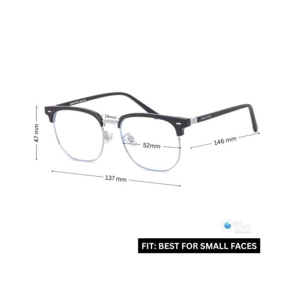 Clubmaster Style Glasses for Men and Women – Black Silver Half-Rim Frame - Image 2