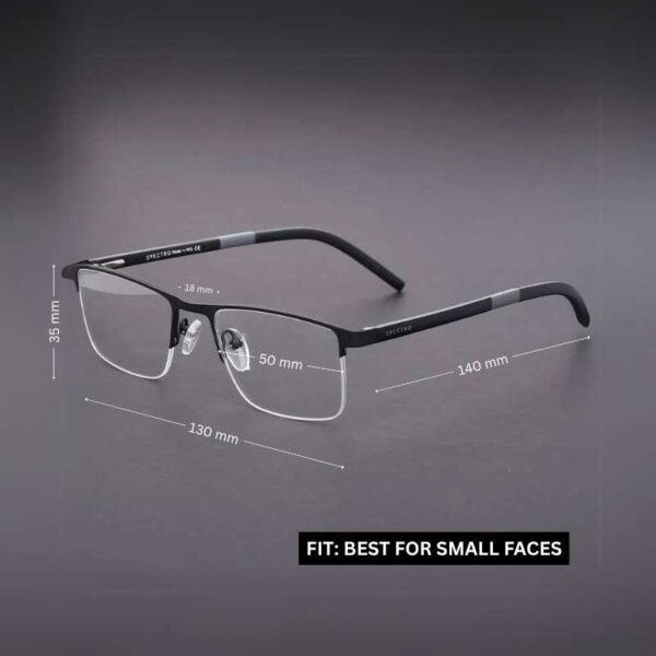 Men's Half Frame Eyeglasses for Small Face | Men's Eyewear - Image 2