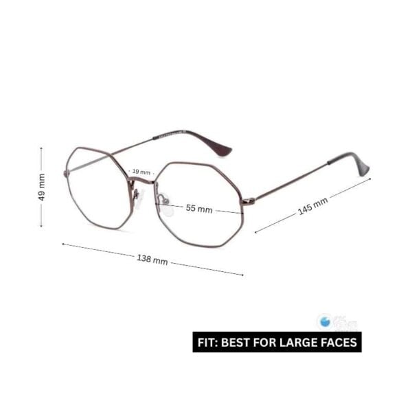 Octagon Shape Glasses - Stylish metal glasses for women | Affordable Eyeglasses - Image 2