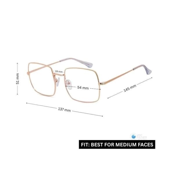 Oversized gold metal frame for Women | Affordable Eyeglasses - Image 2