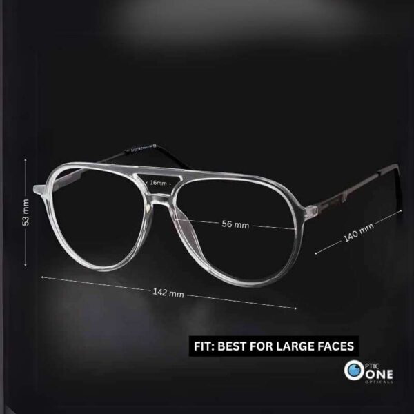 Men's Large Aviator Eyeglasses | Clear Frame Oversized Eyewear - Image 2