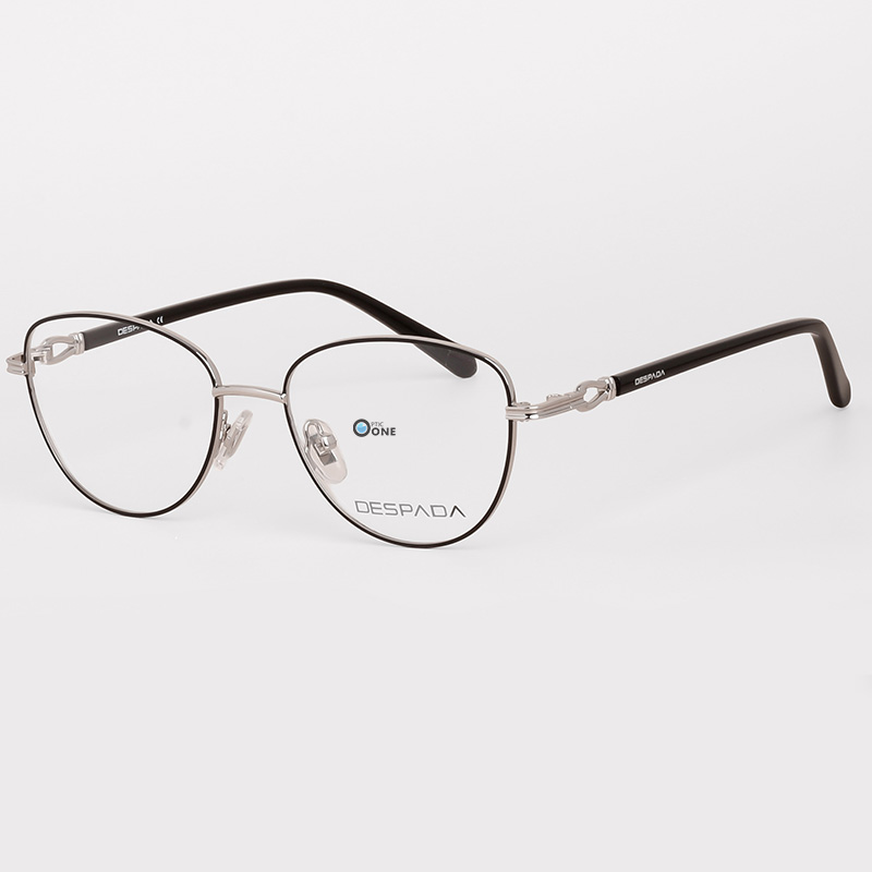 Women's Stylish Glasses Black-Silver