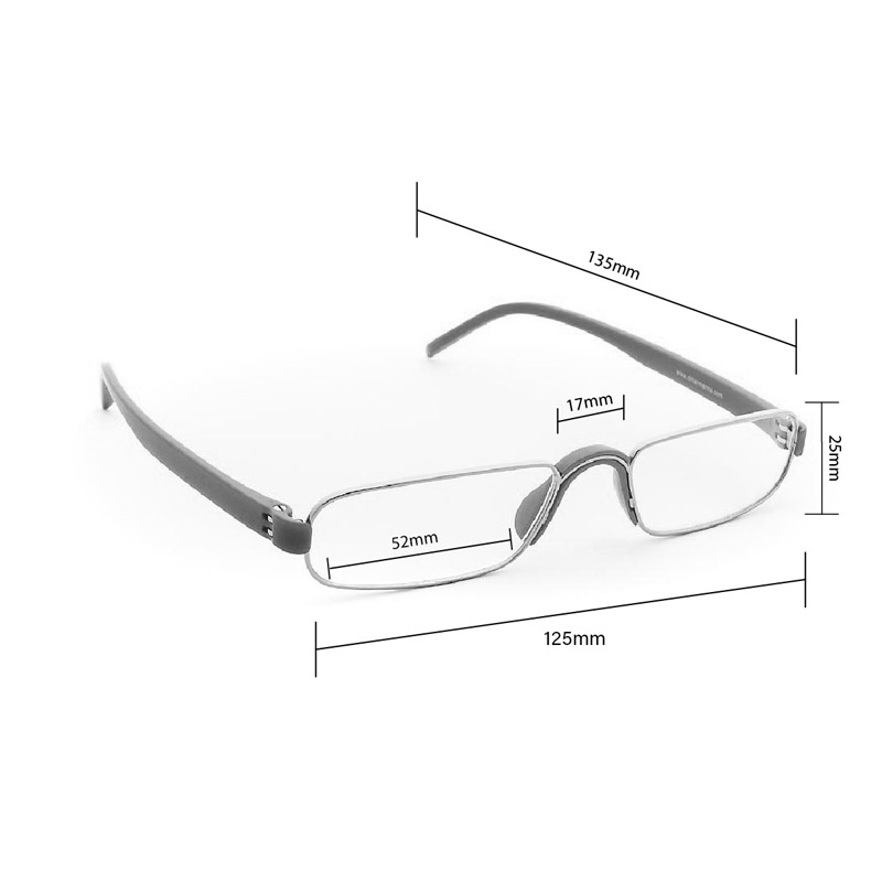 Dr.Harmann's CEO, Stylish Compact Reading Glasses – Silver Front with Red Temples