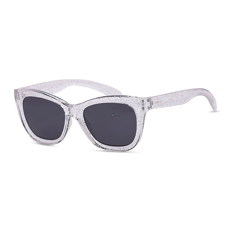Premium Quality Kids Sunglasses | IA1025 | Cat-Eye Sunglasses for Girls for 7-10 Years | Transparent White Frame, Gray Lenses