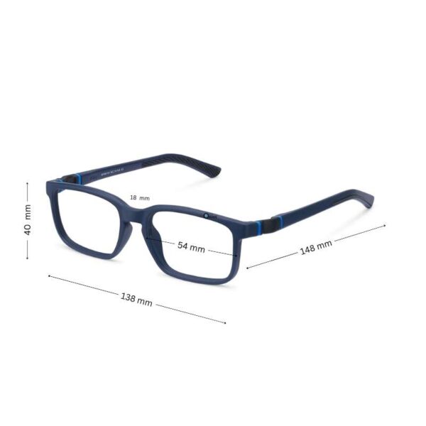 B-Flex B-Happy BF060154 Unbreakable Eyeglasses for Adults 54mm Medium, Matte Blue ( Clip-On Available) - Image 2