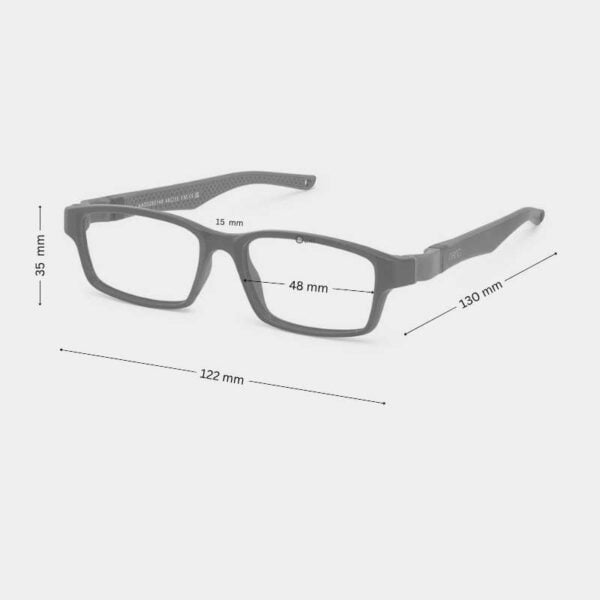 NanoVista Rebel Collection Kids Glasses Bolt NAO3280148 Matte Black-Red 48mm for 7-9 Years - Image 2