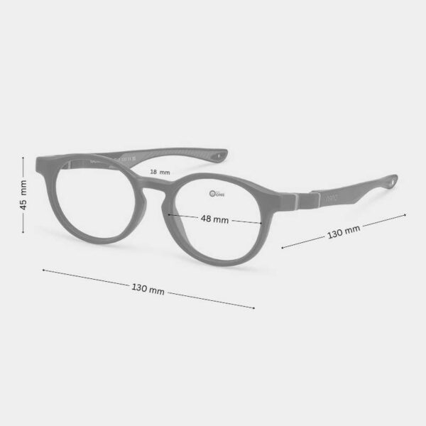 Nano Kids Round Glasses Pulse NAO3300448 Shiny Blue for 7-10 Years - Image 2