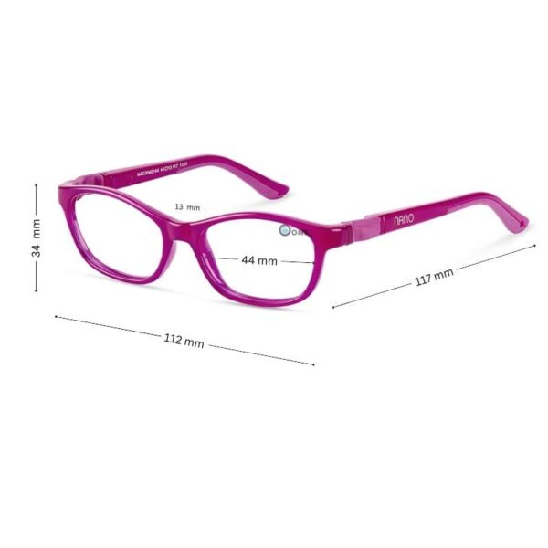 Nano Kids Glasses Camper 3.0 NAO3040144 44mm for 3-4 Years Shiny Dark Pink - Image 2