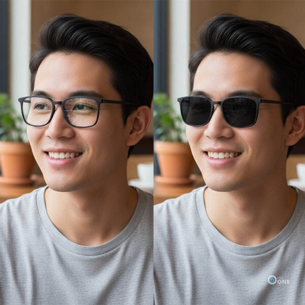 Humphrey's H581140 10 51 Lightweight Square Matte Black Clip-On Eyeglasses - Image 2
