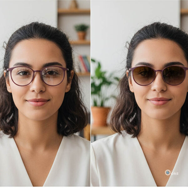 Humphrey's H581142 50 52 Women’s Round Burgundy & Rose Gold Eyeglasses with Clip-On Sunglasses - Image 2