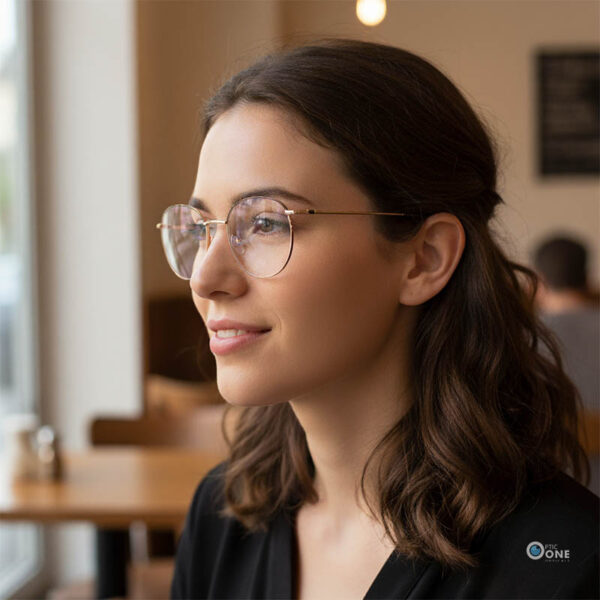 Humphrey's H582327 21 49 Women’s Round Rose Gold & Black Metal Eyeglasses – Small Size - Image 2