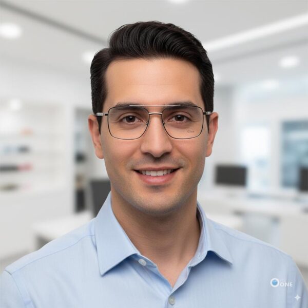 Men’s Silver Metal Boxy Square Aviator Eyeglasses with Fixed Nose Pads - Image 2