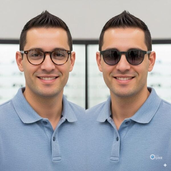 Round Clip-On Glasses with Gradient Brown Polarized Sun-Clip, Shiny Tortoiseshell - Image 2