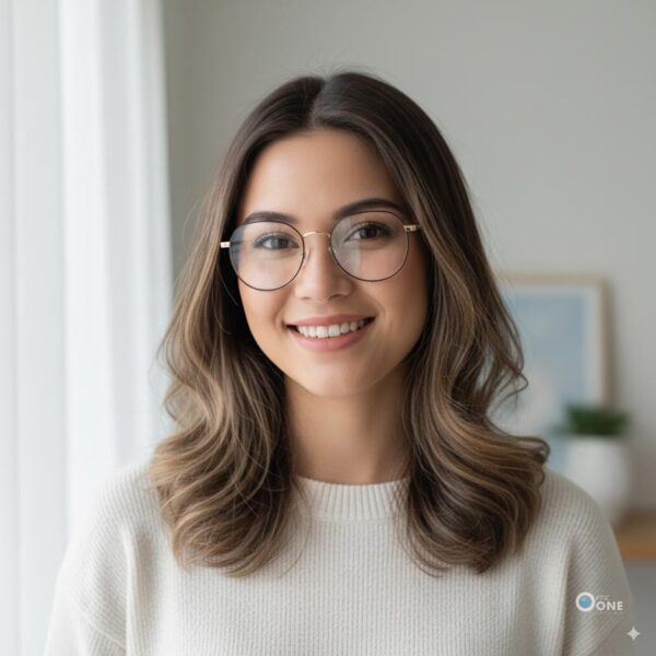 Women's Gold Metal Large Round Eyeglasses – Medium Fit - Image 2