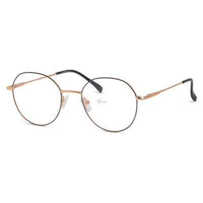 Round Eyeglasses for Women in Black-Gold
