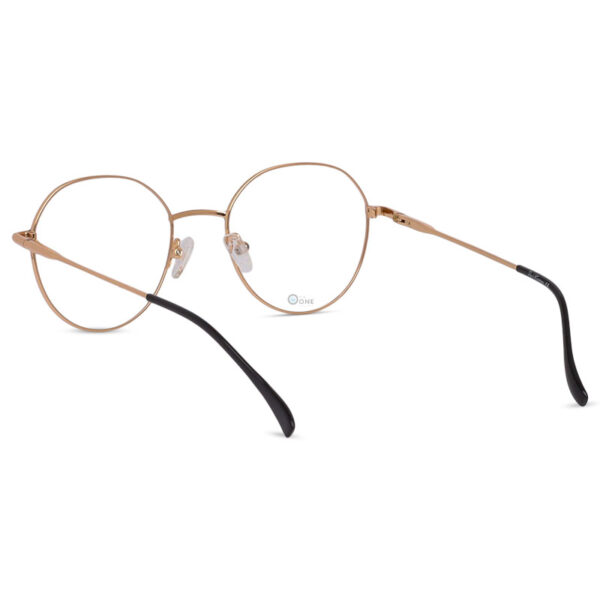Round Eyeglasses for Women in Black-Gold - Image 3