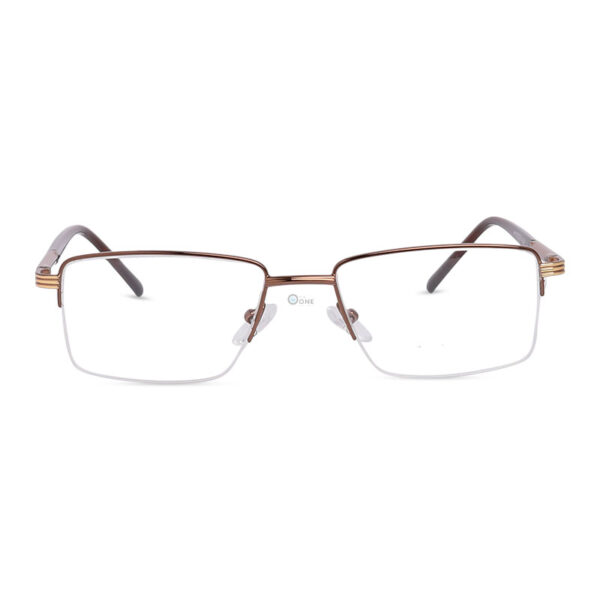 Half Rim Eyeglasses for Men – Medium Frame in Brown - Image 2