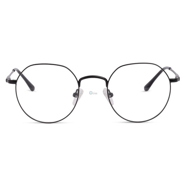 Small Round Black Metal Eyeglasses – 47mm Eye Size, 21mm Bridge - Image 2