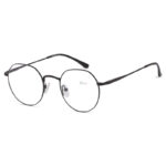 Small Round Black Metal Eyeglasses – 47mm Eye Size, 21mm Bridge