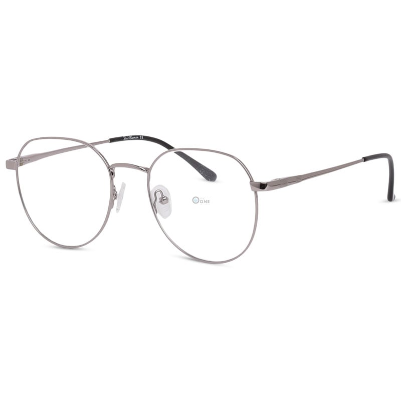 Women's Large Round Metal Eyeglasses, Silver – 52mm Lenses, Medium Face Fit