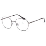 Gunmetal Geometric Square Metal Eyeglasses for Men & Women