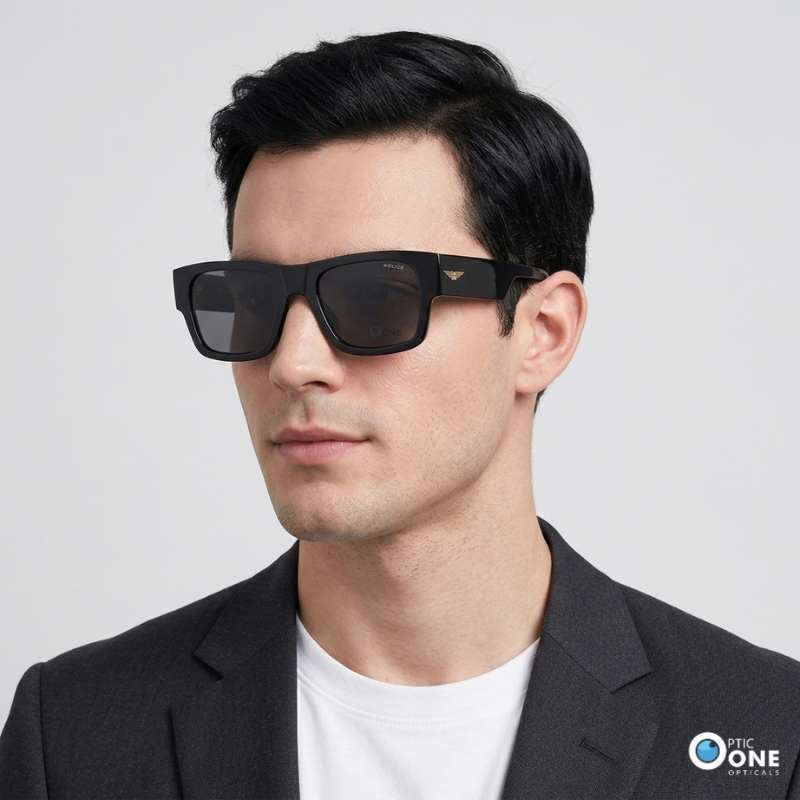 Police Polarized Ocean Maxi 1 SPLP23 Z42P Sunglasses, Shiny Black Frame/Polarized Gray Lenses - Image 2