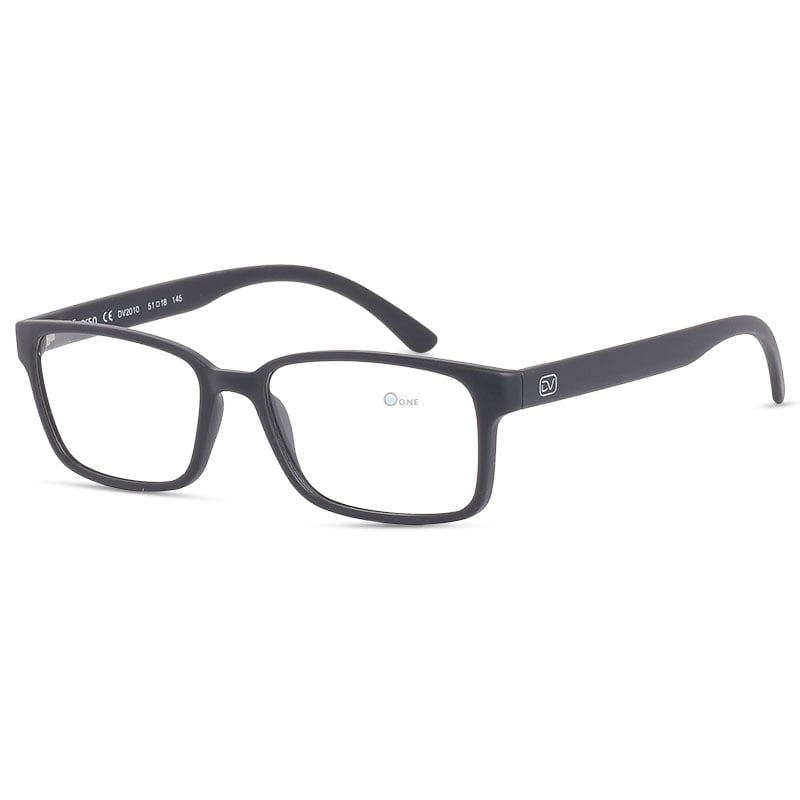 Men's Lightweight Rectangle Glasses Matte Black