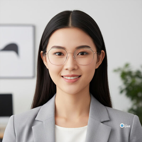 Humphrey's H582393 24 50 Rose Gold Women’s Geometric Metal Eyeglasses - Image 2