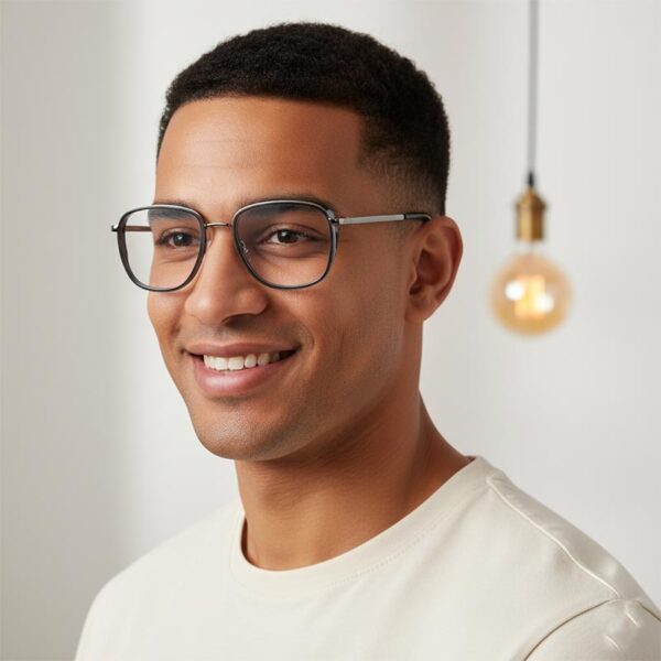 MINI Square Aviator Eyeglasses with Integrated Side-Shield  Gunmetal MINI 741018 30 53 - Image 2